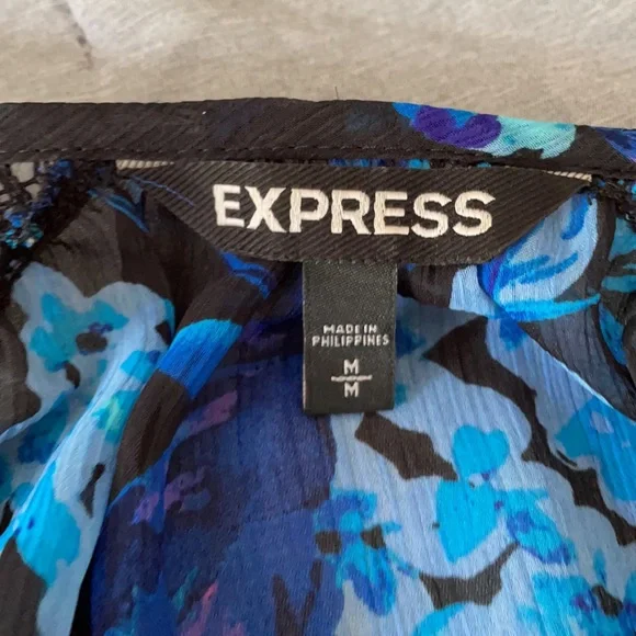 🌼NWOT Express kimono blue black size M - Picture 5 of 8